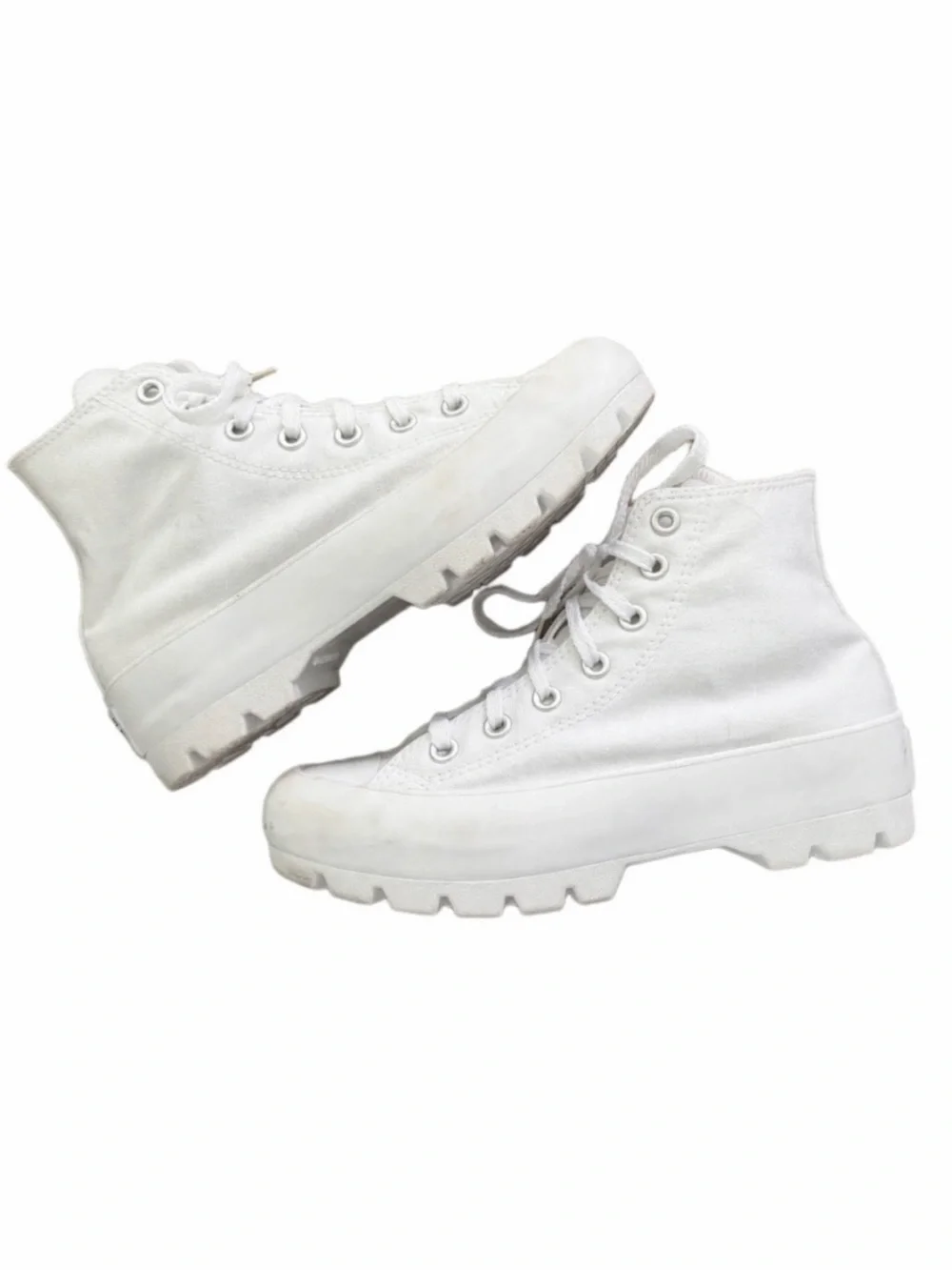 CONVERSE WOMEN 7 CHUCK TAYLOR ALL STAR LUGGED HIGH TOP WHITE PLATFORM SNEAKER